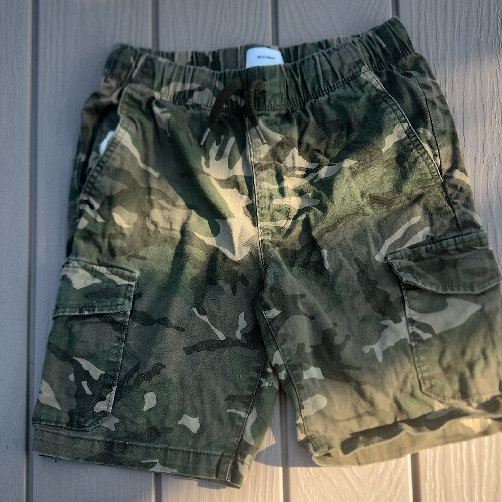Old Navy Olive Camouflage Cargo Shorts for Boys